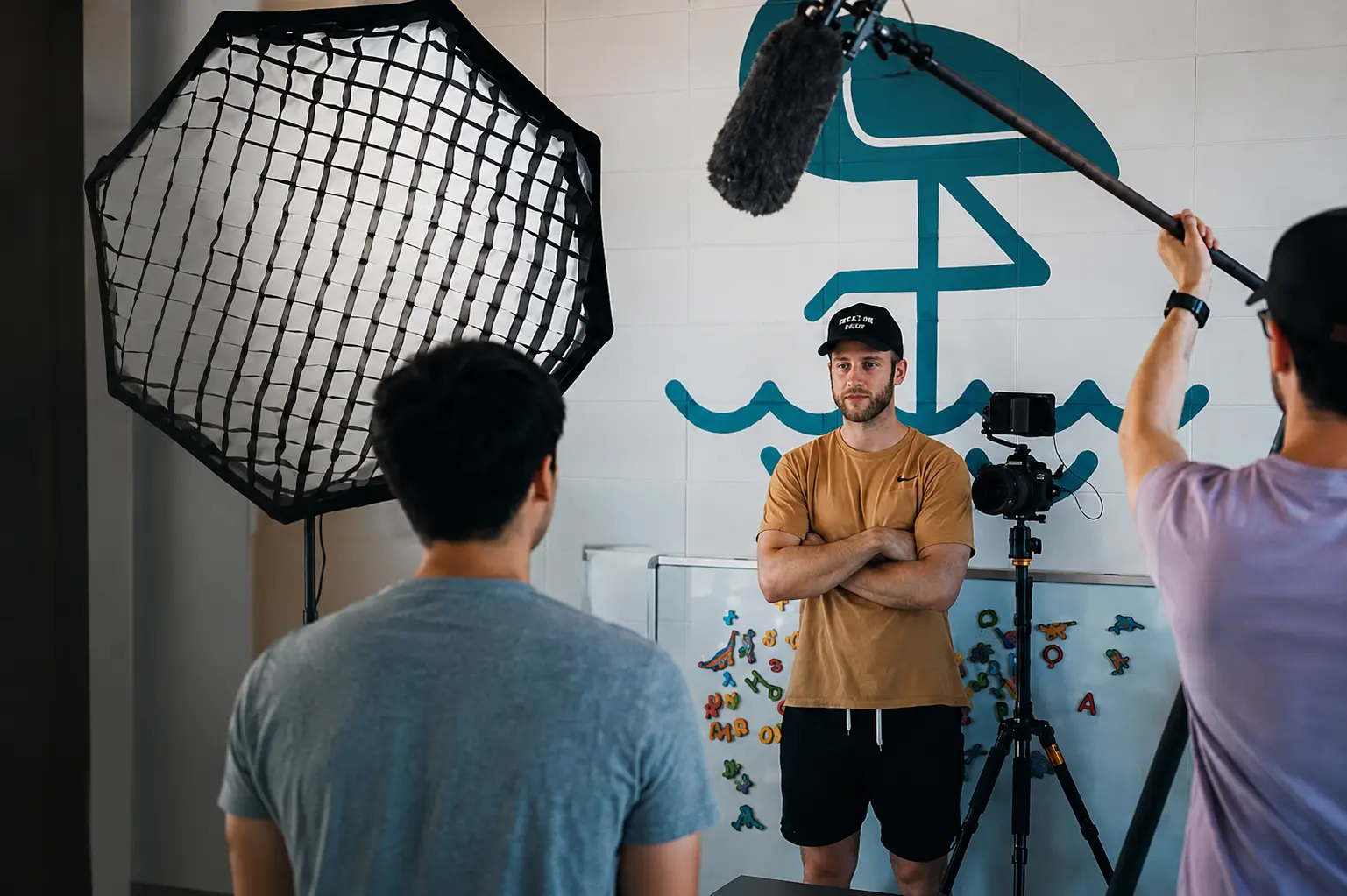 Private acting coach guiding an actor during an on-camera coaching session for film and television auditions.